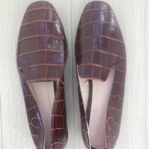 Zara, crocodile embossed loafers, NWOT